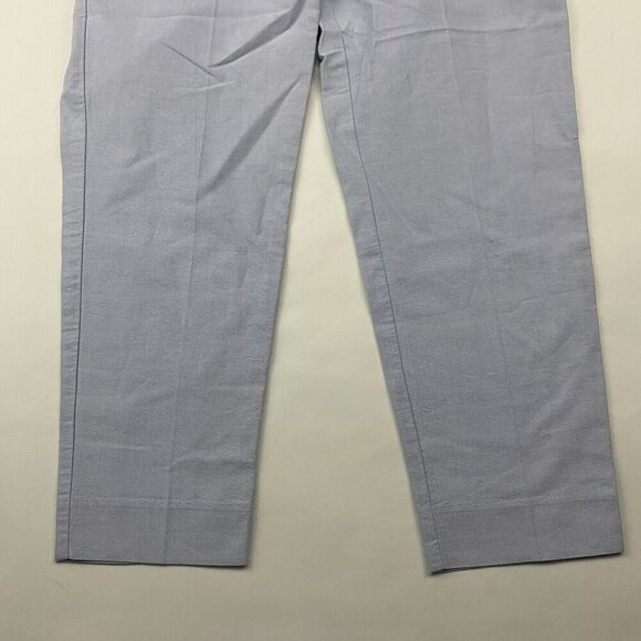 J. Crew Factory Skimmer Pant Cropped Blue 100% Cotton Oxford Size 8 - Picture 4 of 11